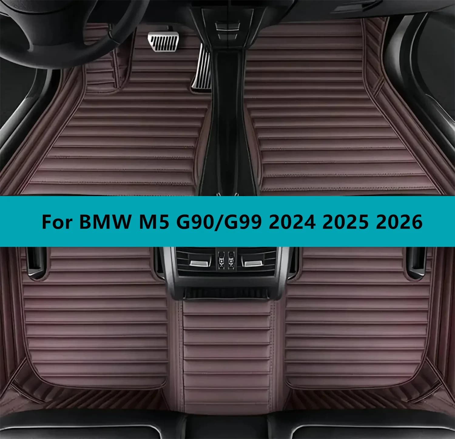 Tappetini per auto per BMW M5 G90/G99 2024 2025 2026 Set completo Tappetini per auto impermeabili in pelle per tutte le stagioni