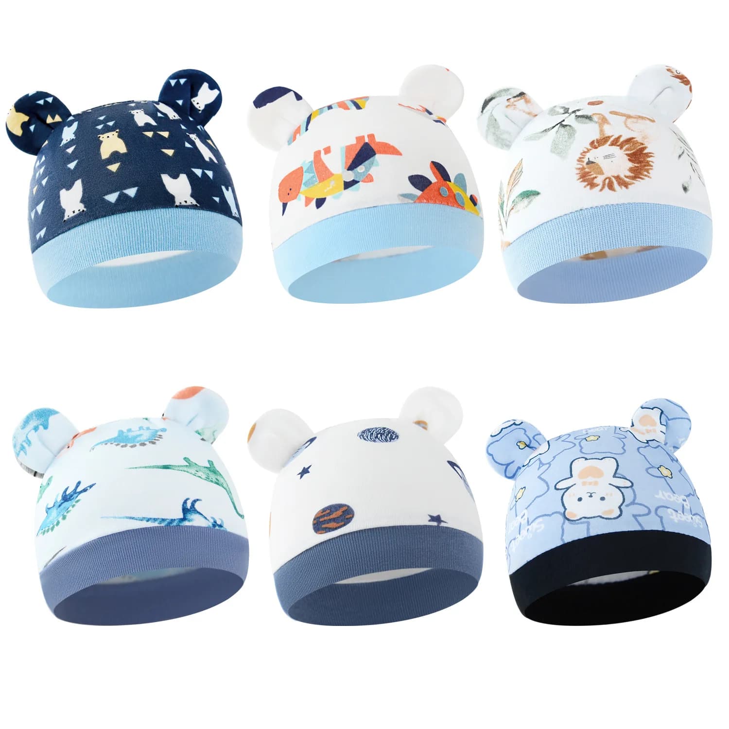 Cute Cartoon Newborn Baby Fetal Hats Spring Autumn Boys Girls Cotton Fetal Hopstial Caps Infant Beanies Accessories 0-3 Months
