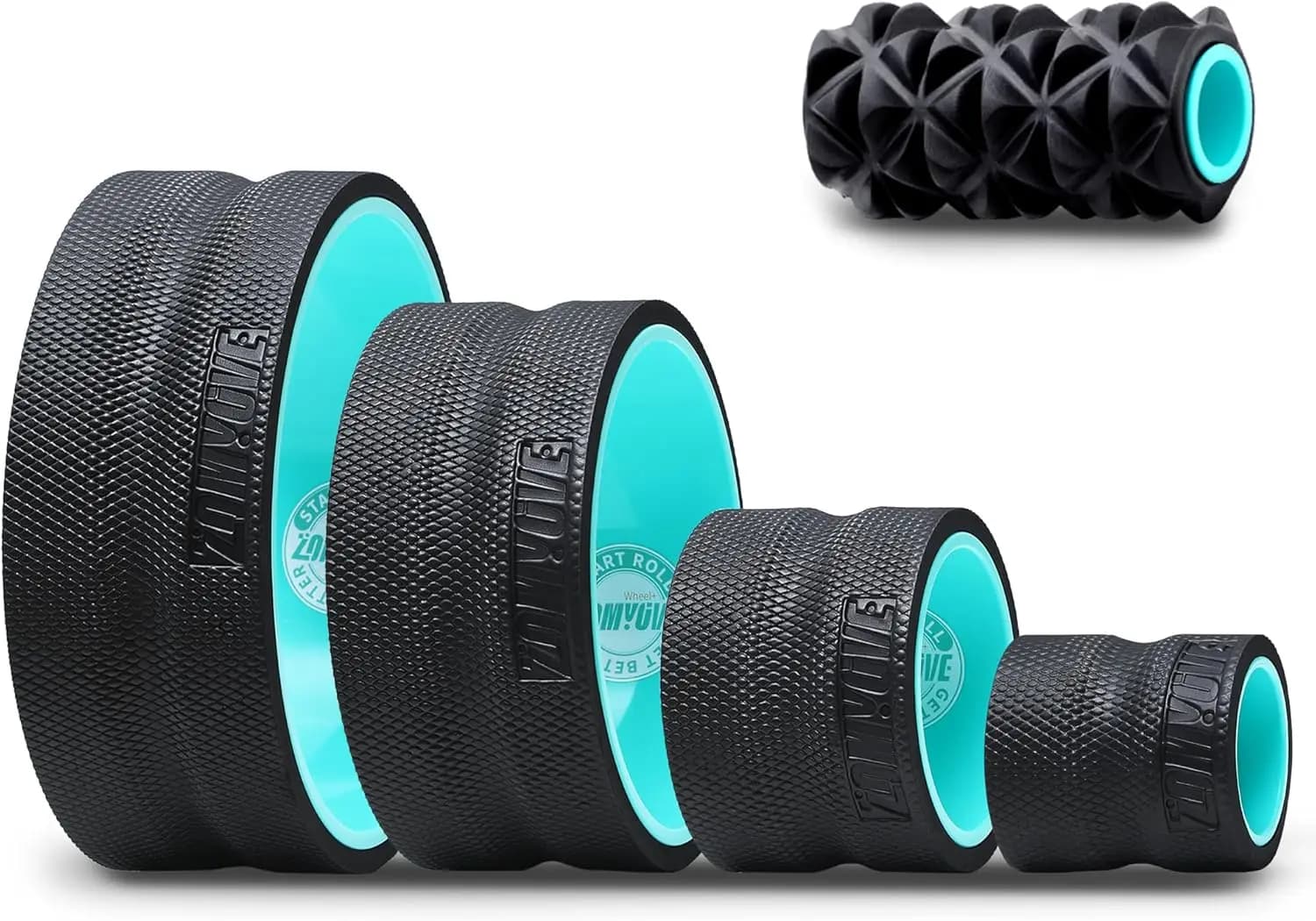 Set of 5 Rollers for Yoga to Relieve Pain and Massage Deep Fabrics, Wheel in Foam for Stretching and Physiotherapy