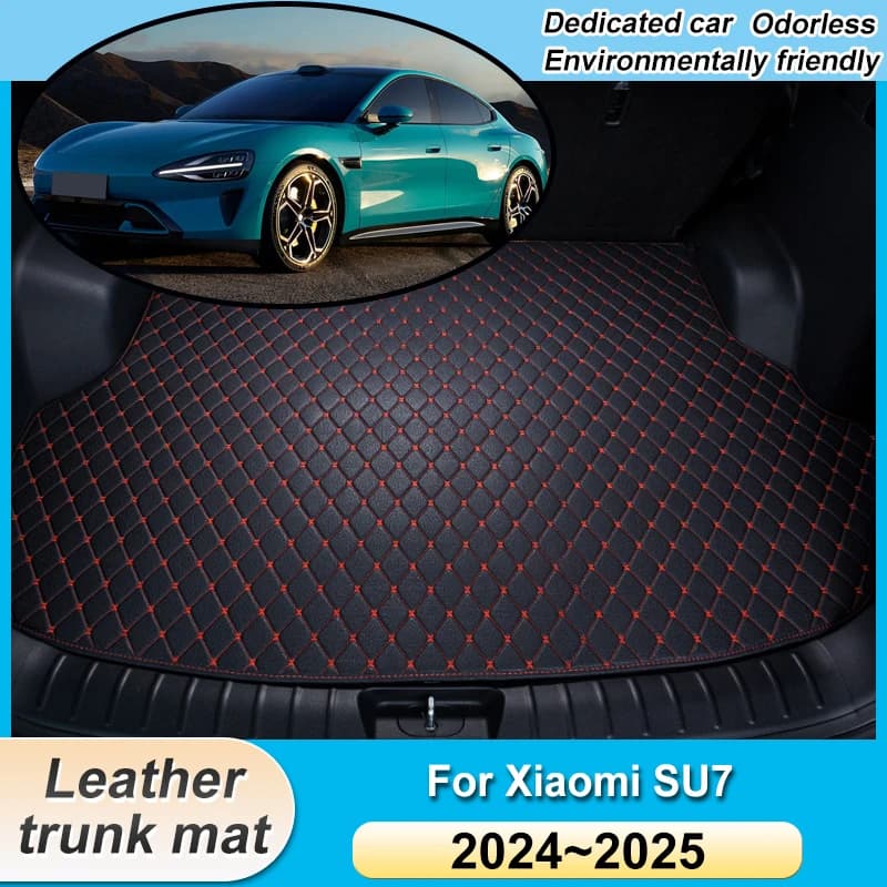 For Xiaomi SU7 2024 2025 Leather Car Rear Trunk Mats Storage Liner Rug Boot Carpet Pad Anti-Slip Protection Interior Accessories