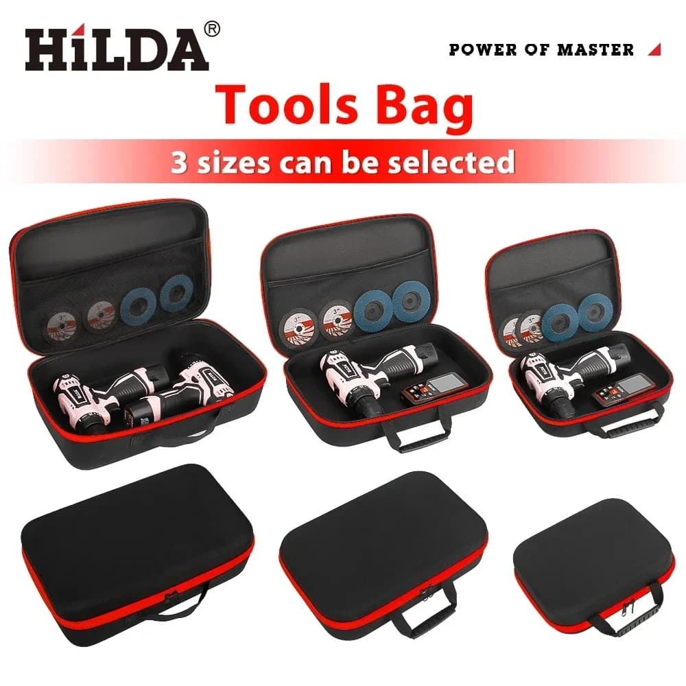 HILDA Large Capacity Tool Bag 3 Size Available With Tools With Red Edges Waterproof Tool Bag Hardware Tool Bag for Electricians