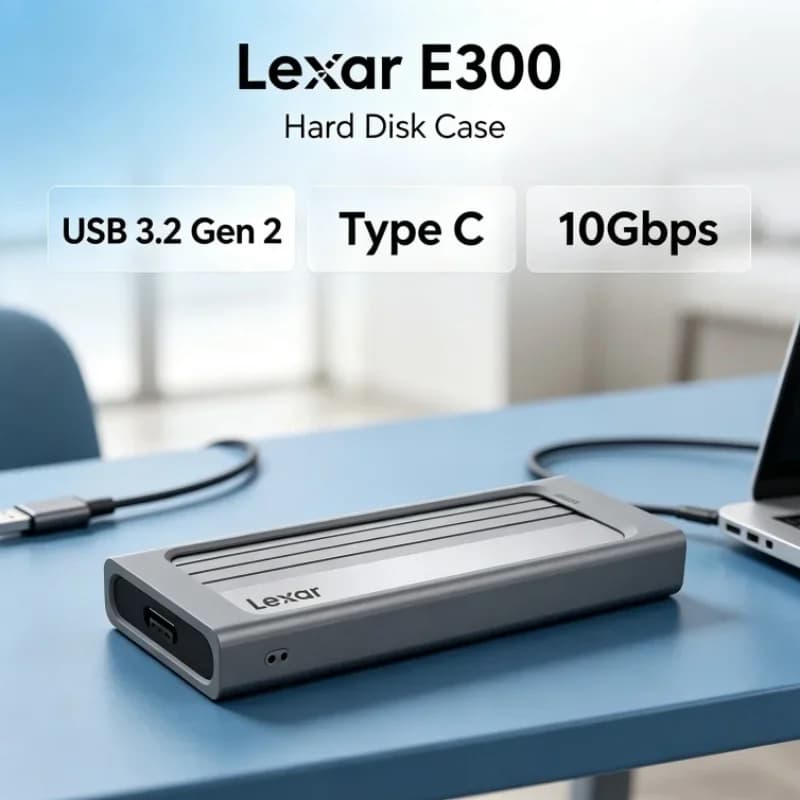 Lexar E300 External Hard Disk Case Mobile USB 3.2 Gen 2 Type C M.2 NVMe SSD Enclosure for 2230/2242/2260/2280