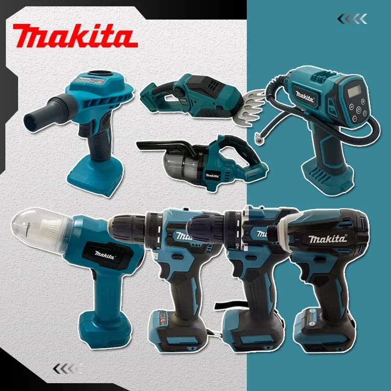 Utensili Elettrici Multifunzione Makita: Soffiatore Brushless, Pistola Termica con Display Digitale, Lucidatrice Elettrica, Pompa d'Aria per Auto a Doppio Uso