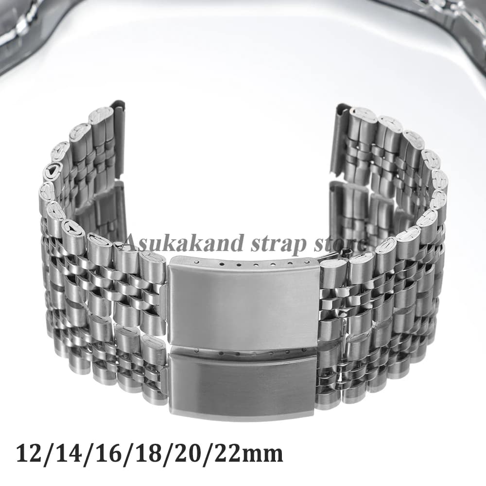 Stainless Steel Watch Strap for Seiko and Rolex, Universal 12mm 14mm 18mm 20mm 22mm, Sports Bracelet for Men and Women
