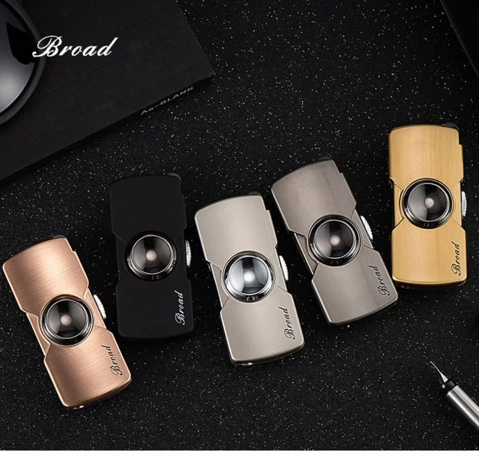 Divertente Fidget Spinner Butano Gonfiabile Gas Sigaro Accendisigari Moda Jet Turbo Torcia Fiamma Mola Uomini Fumatori Regalo