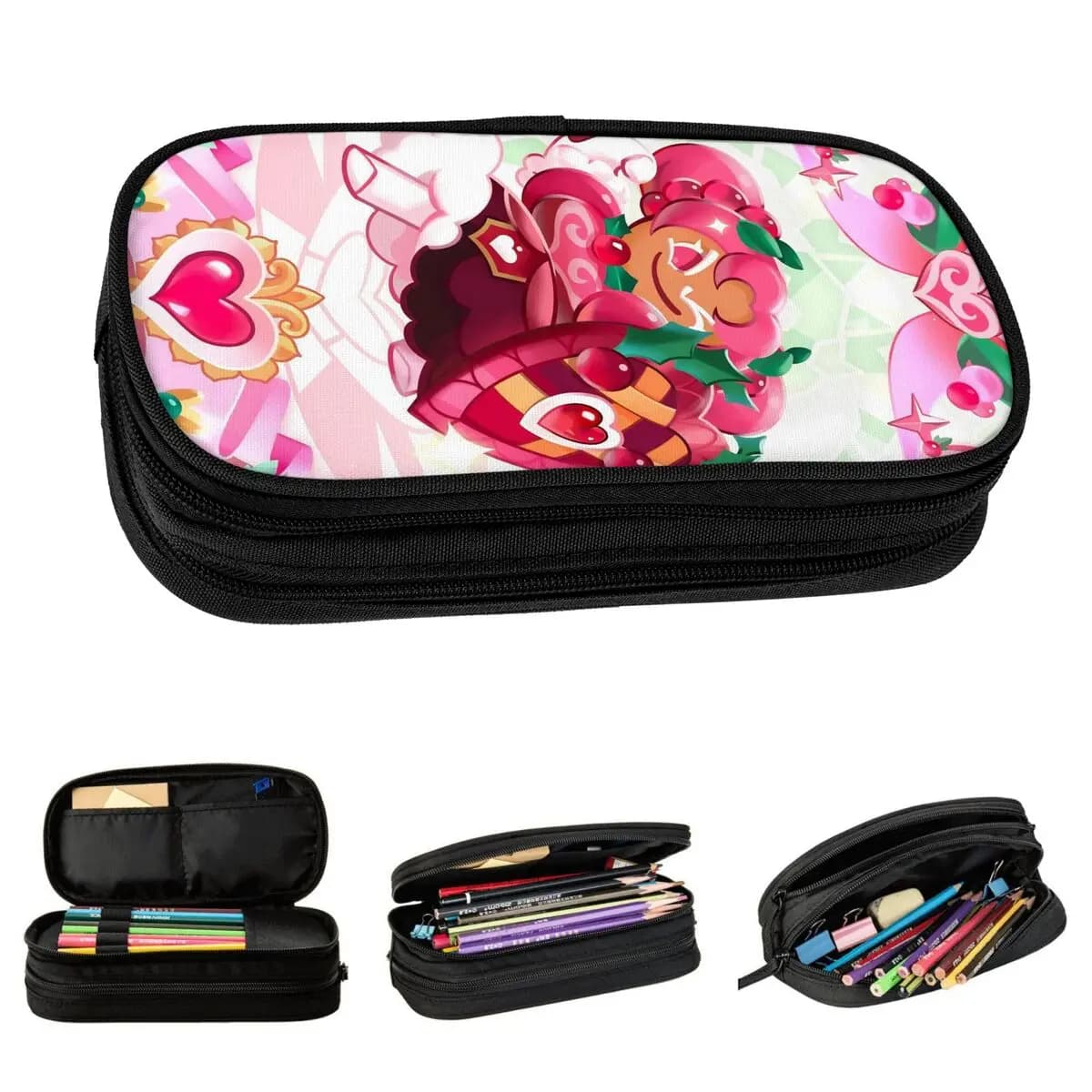 Astuccio per matite Hollyberry Cookie Run Kingdom, astuccio per penne per studenti, borse portaoggetti di grandi dimensioni, accessori regalo per l'ufficio