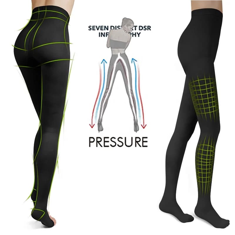 Medical High Waist Varicose Veins Closed Toe Compression Pantyhose Stockings Men 20-30mmHg Seamless Pressure Socks Pants Brace