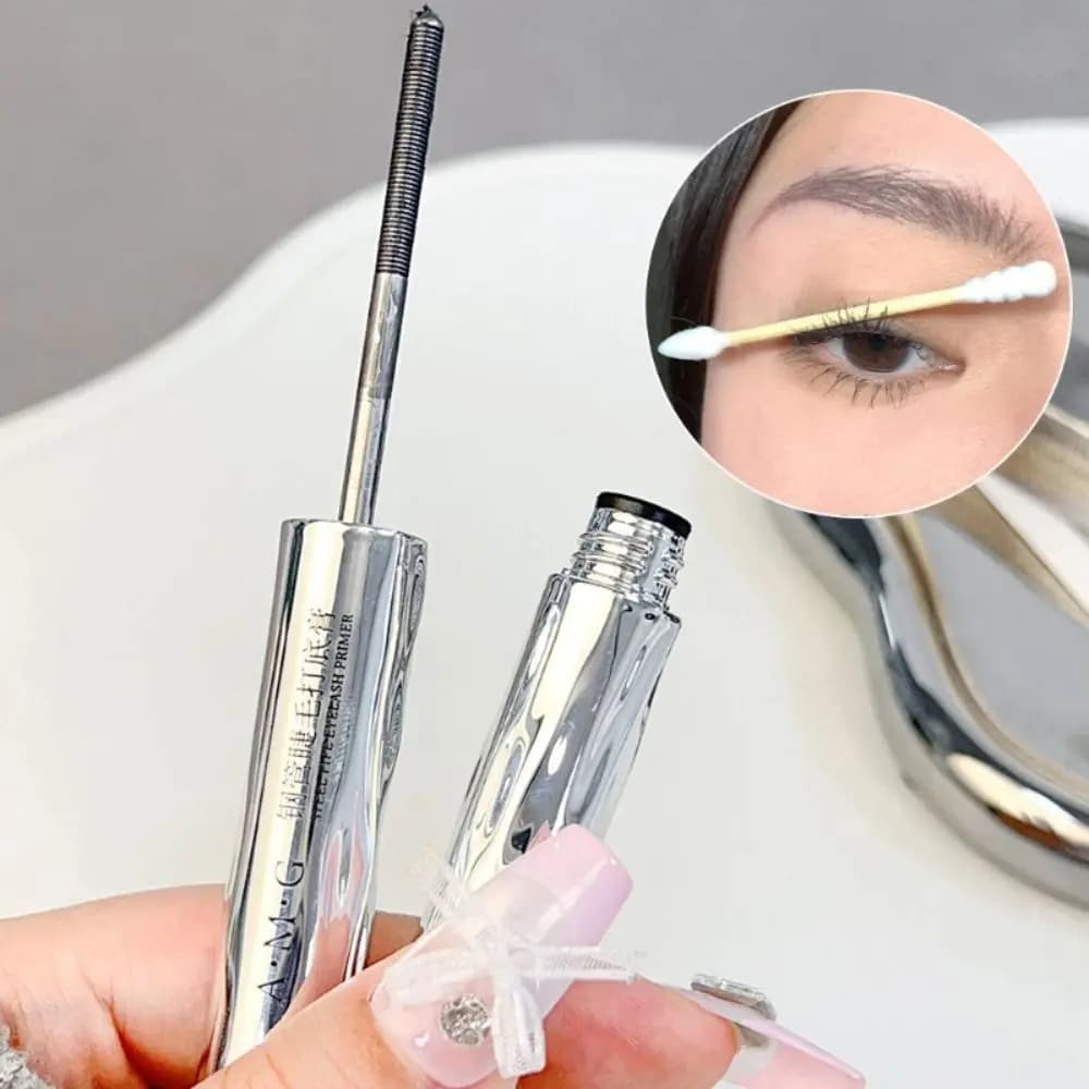 New small natural black mascara steel tube 3D silk fiber primer for cosmetic eyelashes for long-lasting curled eyelash extension