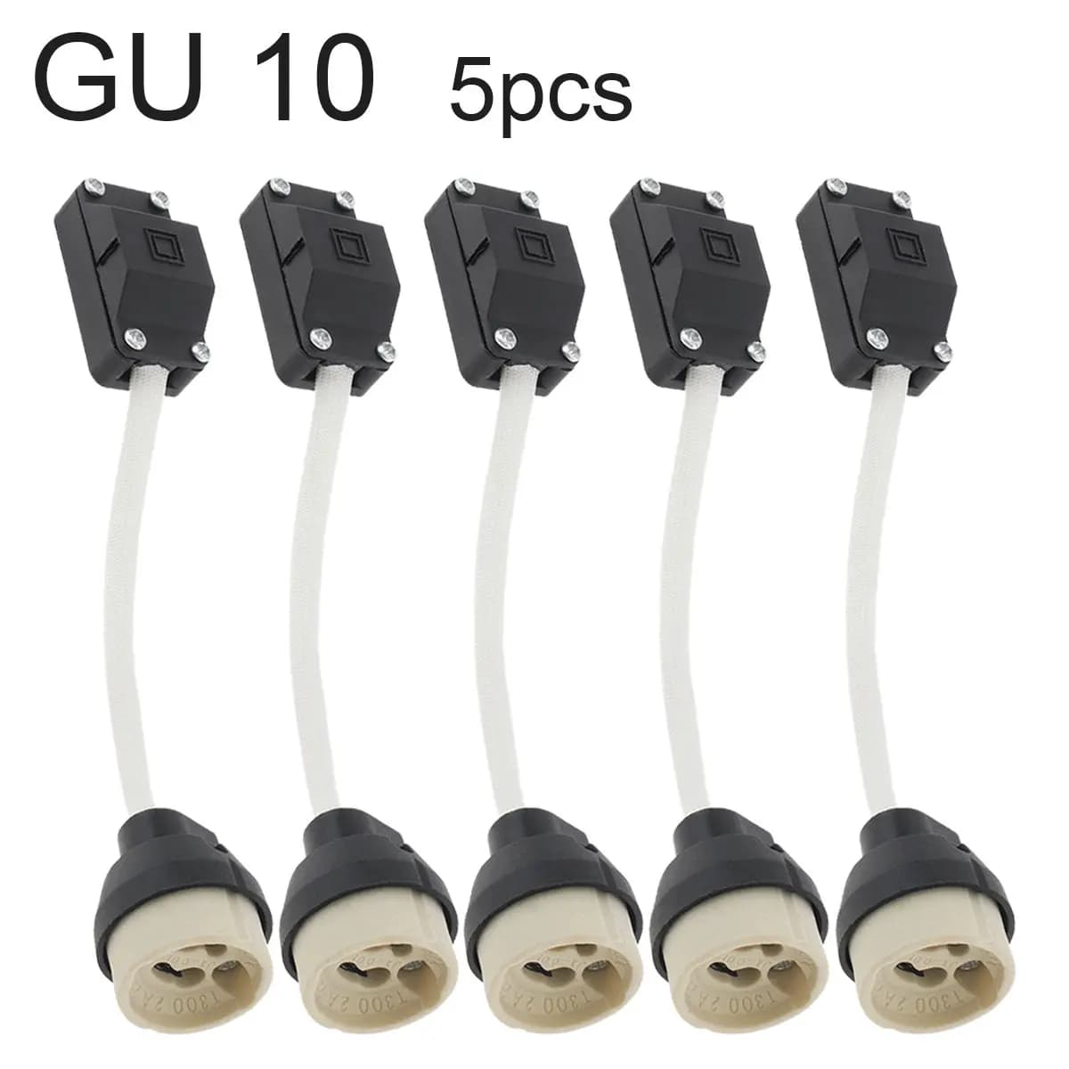 5 pz GU10 Portalampada 2A 250 V Basi Lampada In Ceramica Connettore per Lampadine A LED/Lampade Alogene/Downlight con Presa Terminale
