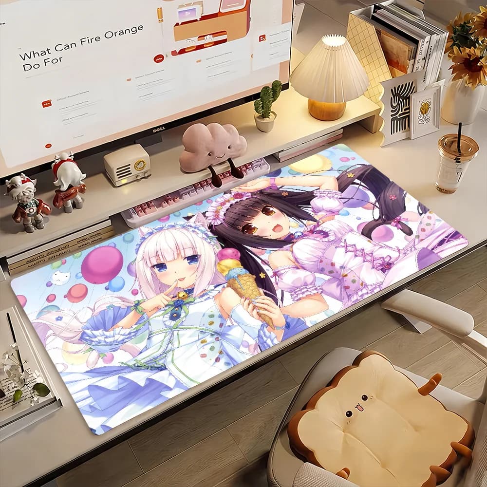 Game N-Nekopara Tappetino per mouse carino in gomma antiscivolo per giocatori, tappetino per computer, decorazione, tappetino da scrivania, laptop, ufficio, grande