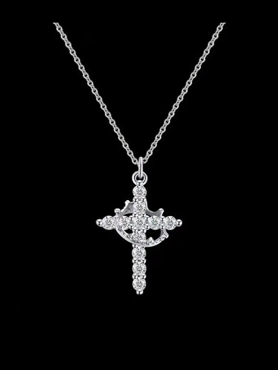 Collana con ciondolo a corona placcata oro 14 carati, regalo per la Festa della Mamma, collana a corona migliorata per donna, catena per clavicola.