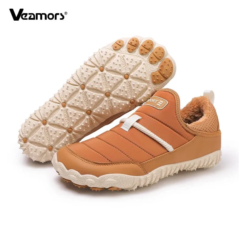 Scarpe da trekking calde e morbide Uomo Donna Scarpe invernali in cotone Stivali da neve antiscivolo Scarpe sportive casual da esterno elastiche Trekking Campeggio