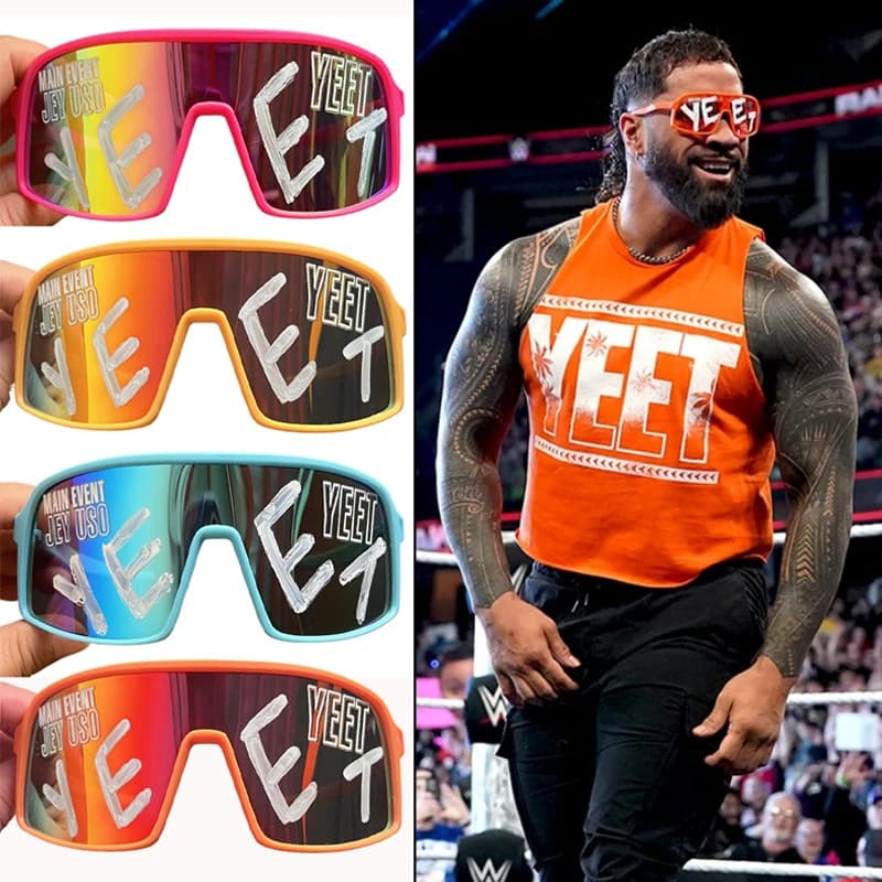 Orange Jey Uso Yeet Sport Shades Occhiali da sole per bambini Occhiali Bloodline USOS RARE occhiali da sole gialli Occhiali da moto