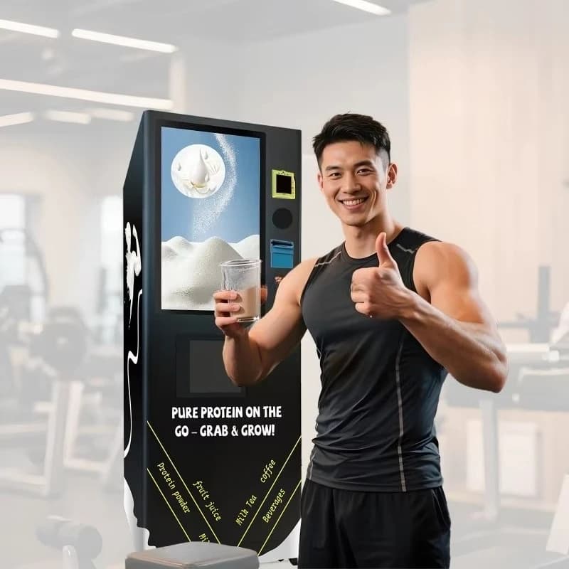 Automatic Powder Protein Distributor for Gym, Smart Drinking Machine and Orange Taste Protein