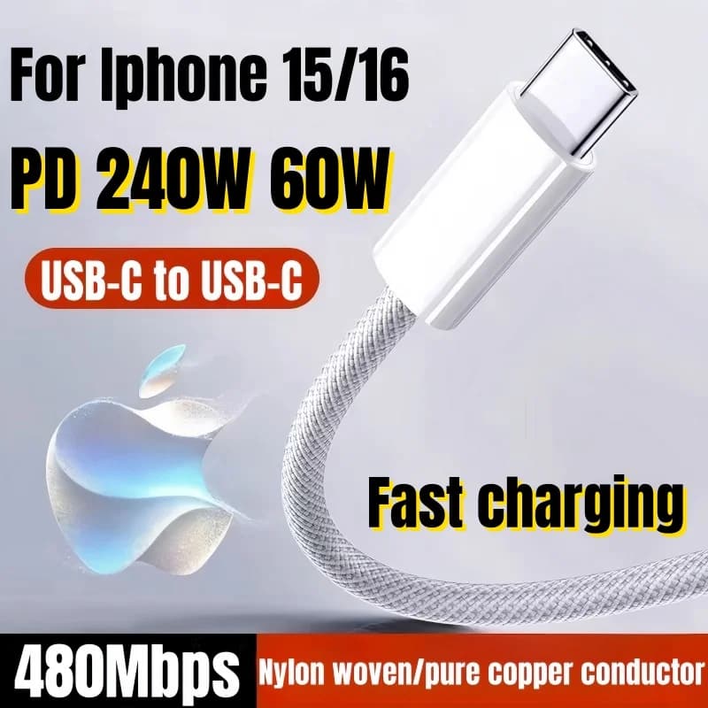 MIZIQIER Cavo da USB C a USB C, cavo di ricarica rapida tipo C 60W 240W per iPhone 15 16 Series, iPad Mini 6 e altro (USB 2.0)