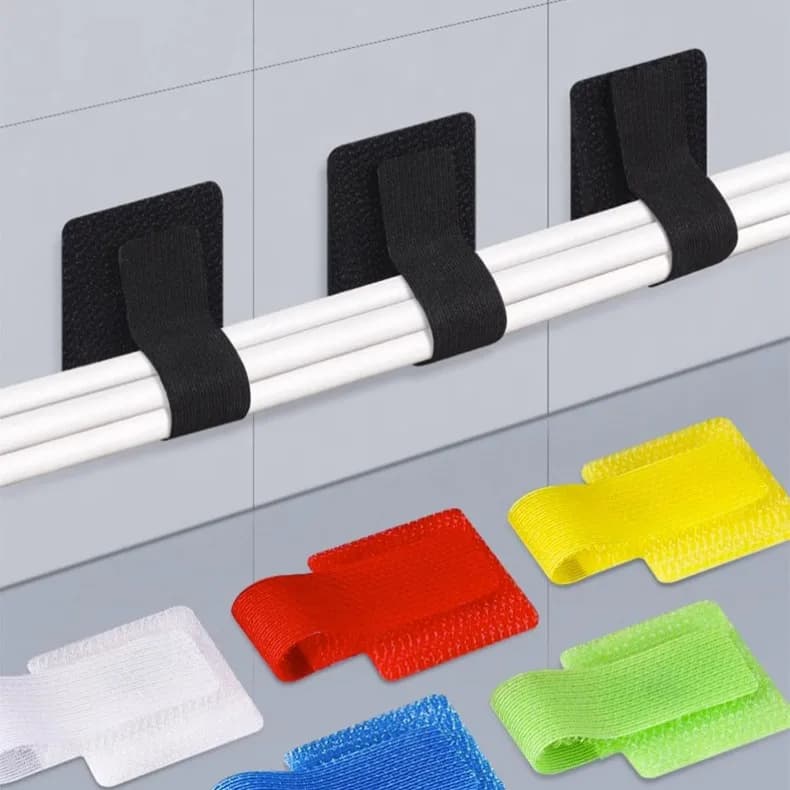 50/5 Pezzi Fascette Riutilizzabili in Velcro, Fermacavi Autoadesivi, Organizzatore Regolabile per Cavi e Fili, Porta Cavi da Scrivania