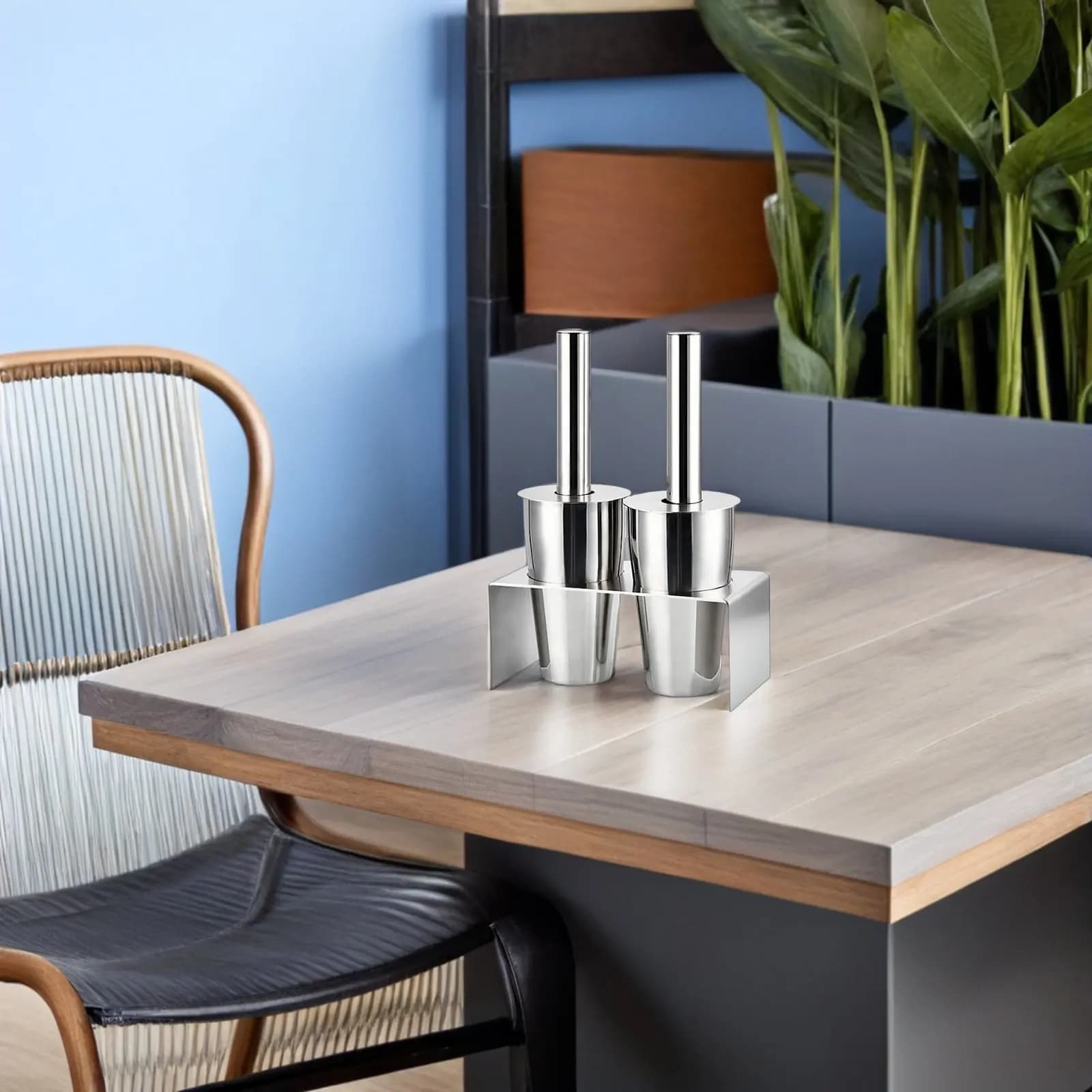 Supporto per Shaker in Acciaio Inox, Base Stabilizzatrice Antiscivolo per Cocktail, 2 Fori, per Bancone Bar Commerciale