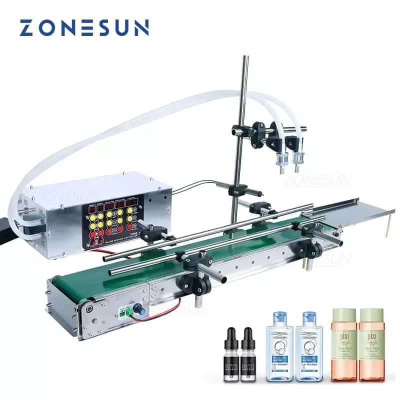 ZONESUN Piccola macchina di rifornimento automatica di liquidi 2 ugelli Bevanda Succo Profumatore Bottiglia Fiala Acqua Oli essenziali Riempitore