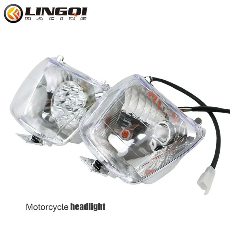 LING QI Faro per moto Faro LED impermeabile per fascio alto e basso per fuoristrada ATV Bicicletta elettrica Pit Dirt Bike Accessori