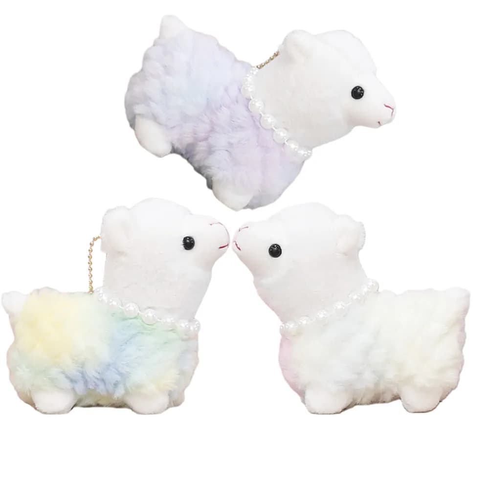 Adorabile Portachiavi Artigianale a Forma di Alpaca, Ciondolo Morbido al Tatto, Peluche per Chiavi, Borsa, Zaino, Regalo per Feste