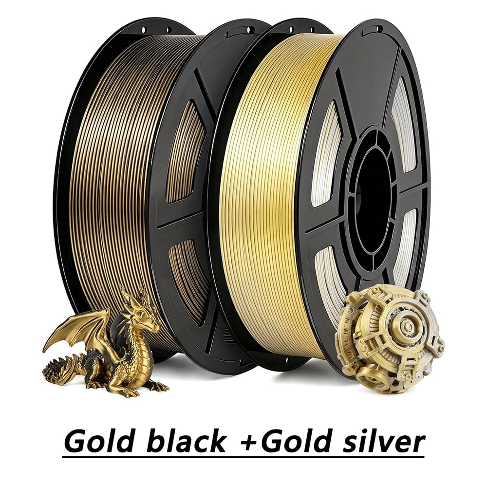 250gx2 3D Printer Filament PLA Silk Gold Black 3D Printing Material 1.75mm PLA Silk Gold Silver filament vacuum packaging