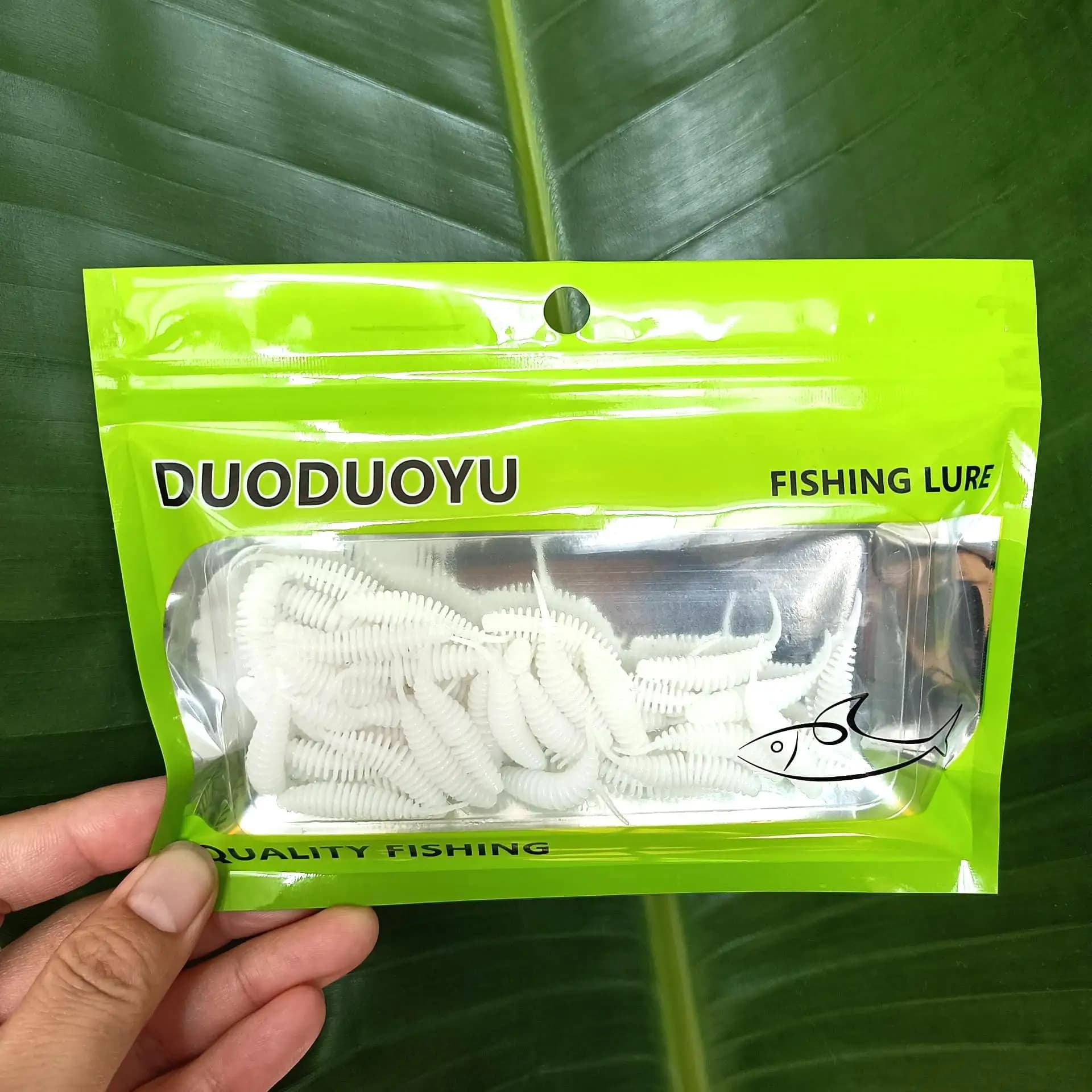 DUODUOYU 50 Pezzi Mini Esche Morbide da Pesca 0.4g/35mm, Esca Artificiale per Pesca alla Carpa e al Bass, Attrezzatura da Pesca
