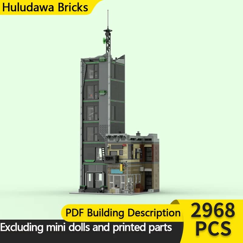 City Street View Model MOC Building Bricks Enterprise Tower Modular Technology Children Holiday Gifts Assemble Toys Suit