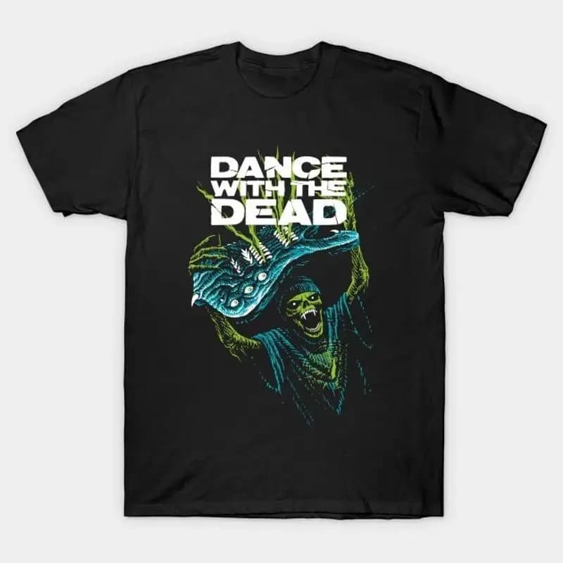 NUOVA RARA maglietta Dance With The Dead in cotone nero Tutte le taglie S 345XL HRB85