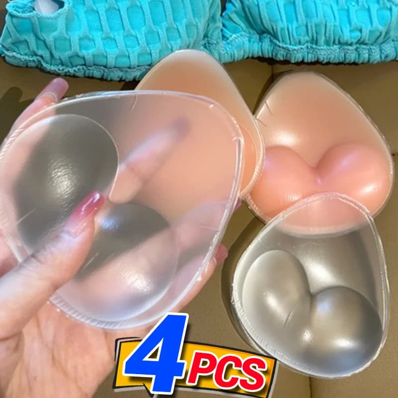 Inserti per reggiseno push up da donna Cuscinetti per seno in silicone Donna Costume da bagno riutilizzabile appiccicoso Cuscinetti per bikini Copricapezzoli Reggiseni invisibili adesivi