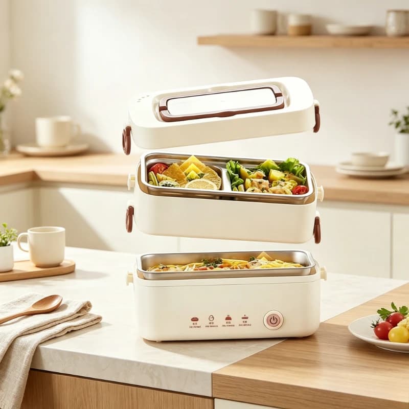 Unisex 2026 New Electric Heated Lunch Box, Plug-in Self-Heating Food Warmer for Office, Coating-Free Easy Clean Leak-Proof
