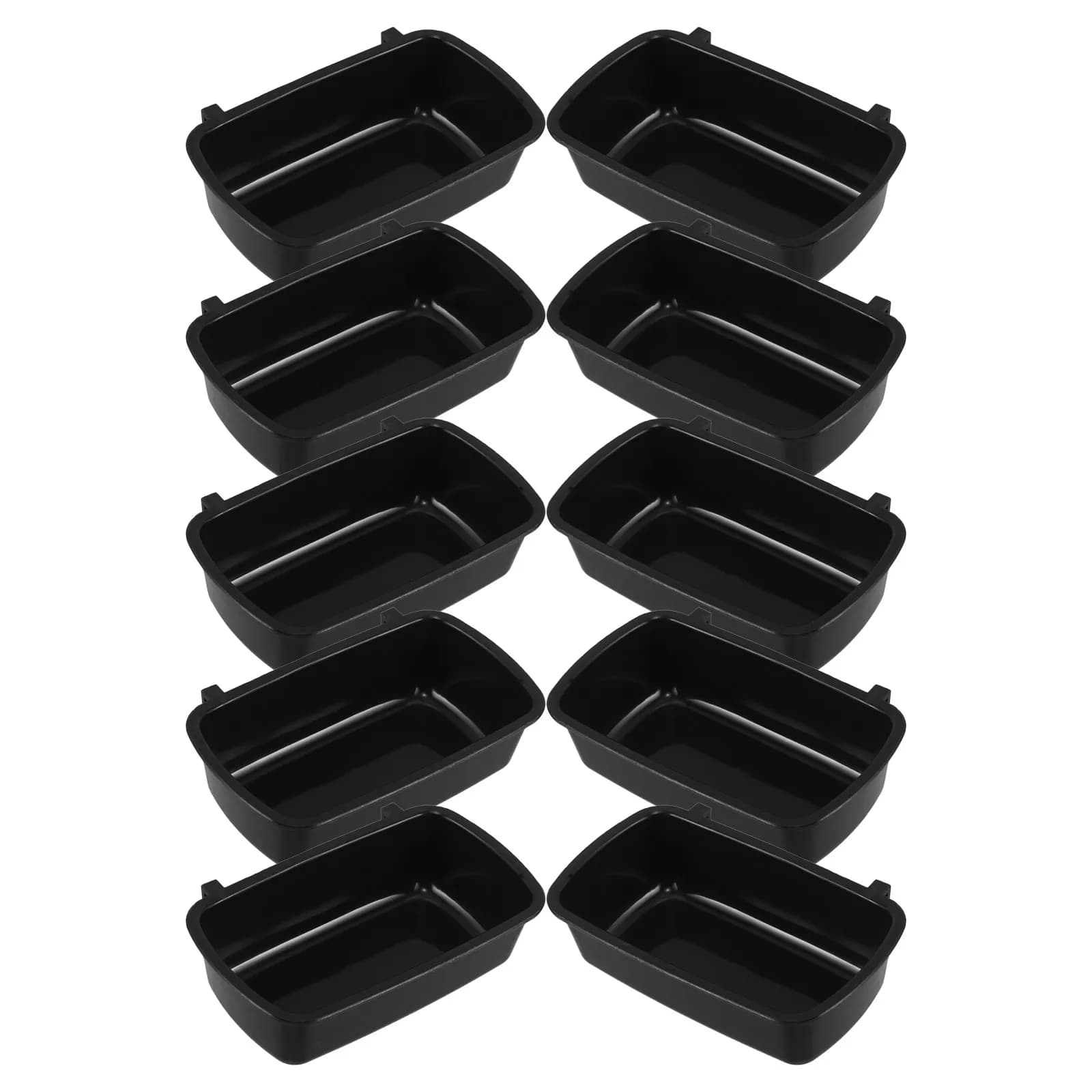10Pcs Pet Food Bowls Hanging Feeding Bowl Rectangular Plastic Water Container for Cage Small Pets Hamster Rabbit Bird Feeder