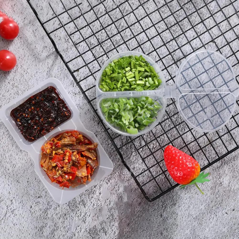 5/10/15/25 pezzi tazze per salsa usa e getta da asporto set contenitori per condimenti scatola per alimenti con coperchi incernierati scatola di vernice pigmentata riutilizzabile 2025