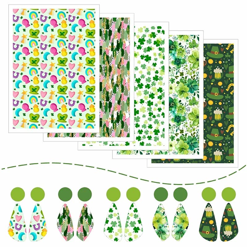 St. Patrick's Day Water Soluble Transfer Paper for Polymer Clay, Holiday Clay Jewelry Decorations, DIY Handmade Craft Tools