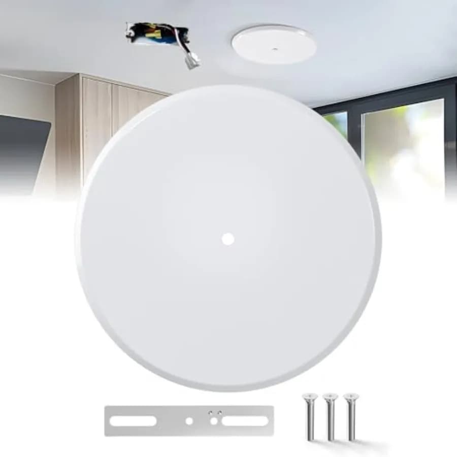 Ceiling Cover Plate, 5 Inch Metal Blank Wall Plate Fits 3-1/4" to 4" Round/Octagon Electrical Box Holes, Smoke Detector Cover P