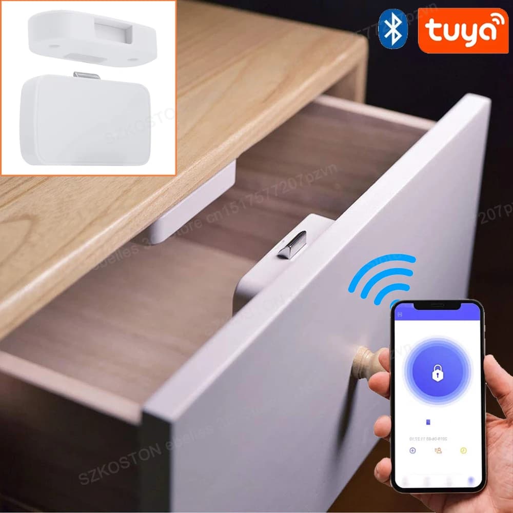 Serratura del cassetto Tuya Bluetooth Smart Lock Smart Home Security-Protection APP Wireless Keyless Unblanking Cabinet Privacy