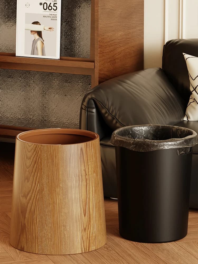Large Capacity Wood Grain Can for Kitchen And Living Room Hotel And Homestay Bathroom Tissue Canister
