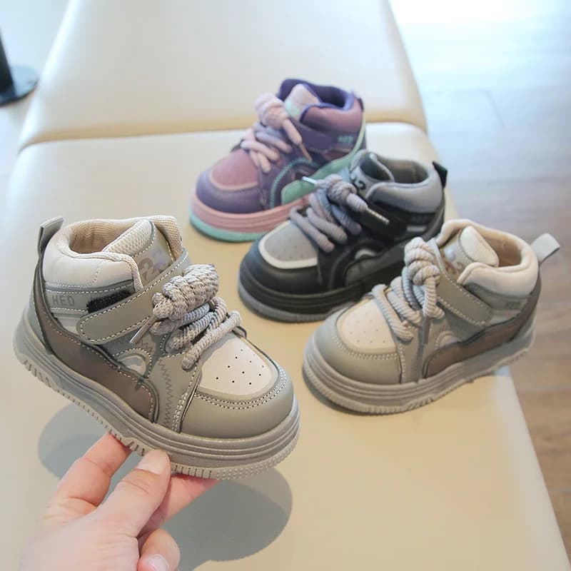 Scarpe da ginnastica alte per bambini, scarpe con suola morbida antiscivolo per ragazzi autunno/inverno, mocassini per ragazze, scarpe singole alla moda per bambini