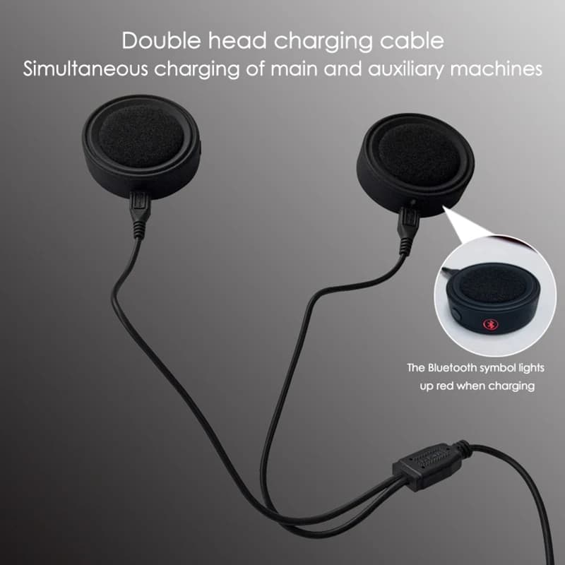 Casco da motociclista Auricolare Bluetooth Wireless Magic Sticky Impermeabile Vento Resistente al rumore Batteria ad alta durata 2 pezzi-ABIU