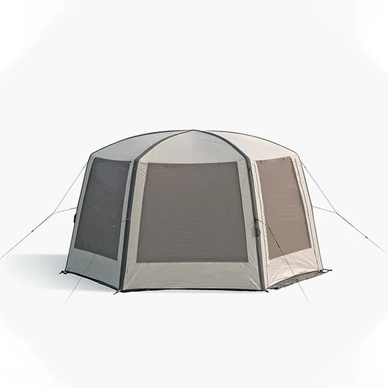 Tenda esagonale a montaggio rapido per esterni, multi-persona, protezione da pioggia e sole, da campeggio, gonfiabile, tendalino personalizzabile