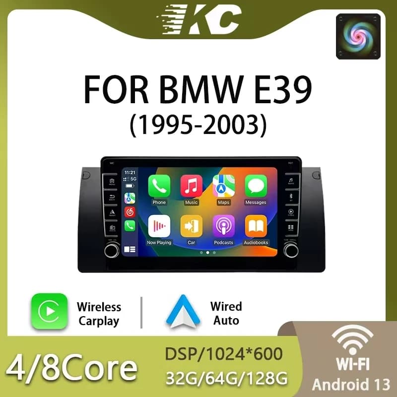 Autoradio da 8 pollici Android 13 per BMW E39 1995 - 2003 Wireless Android Auto Carplay Autoradio Schermo Stereo 4G Navigatio