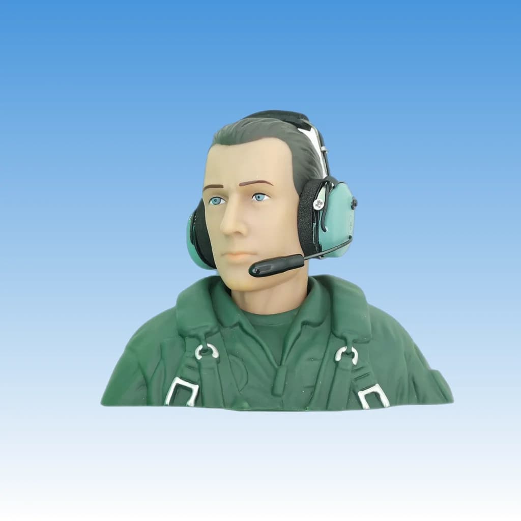 Pilot model for RC turbine plane, rotating head for RC hobby