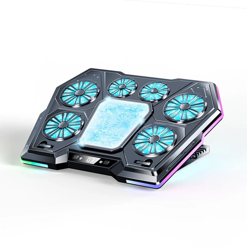 RGB USB Gaming Laptop Cooler Stand Fan Device 11-17.3 Inch Aluminum Plastic Air-Cooled Six Fans
