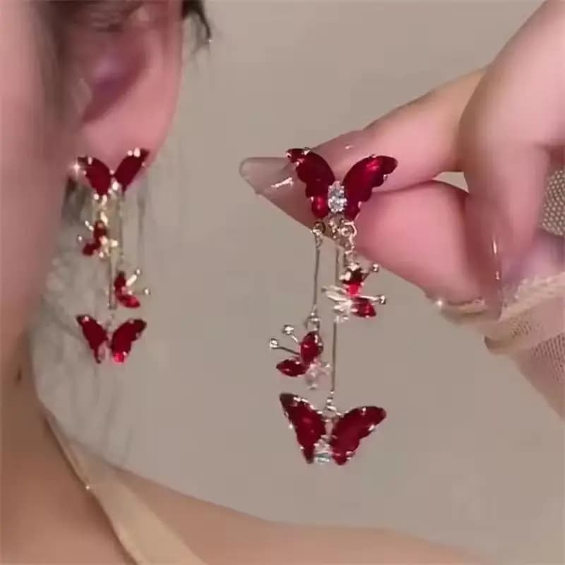 Stylish Long Tassel Earrings with Zircon for Women Perfect for Proms