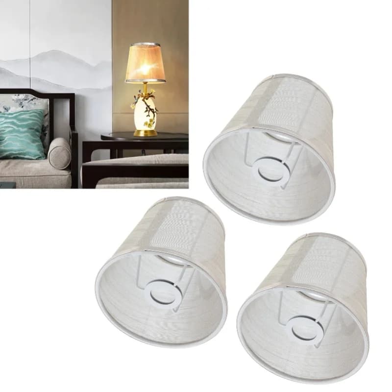 3 pezzi di paralume in tessuto E14 Meson, paralume in stile europeo moderno per lampadario a candela, colore oro