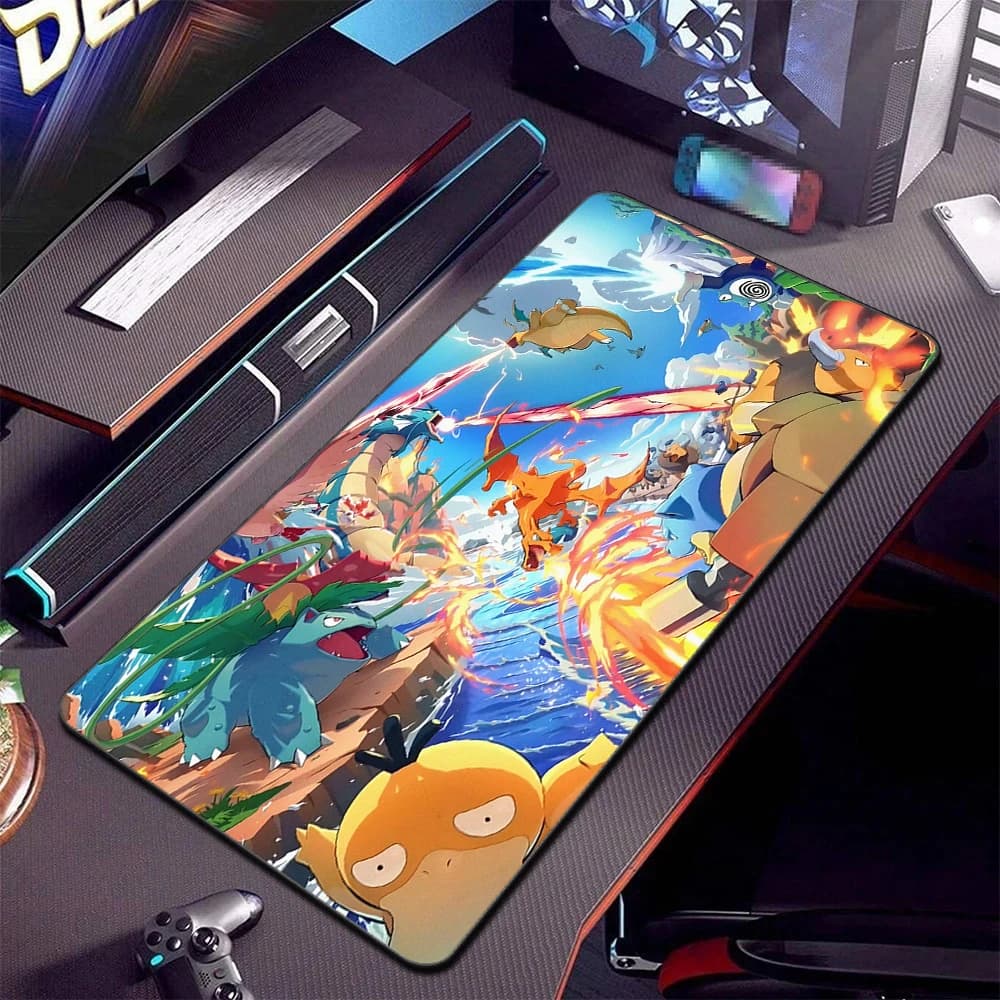 Tappetino Mouse XXL Pokemon per Gamer, Tappetino Esteso per Computer, Grande Mousepad per Laptop, Tappetino da Scrivania per Gaming, Tappeto in Gomma Durevole per Tastiera