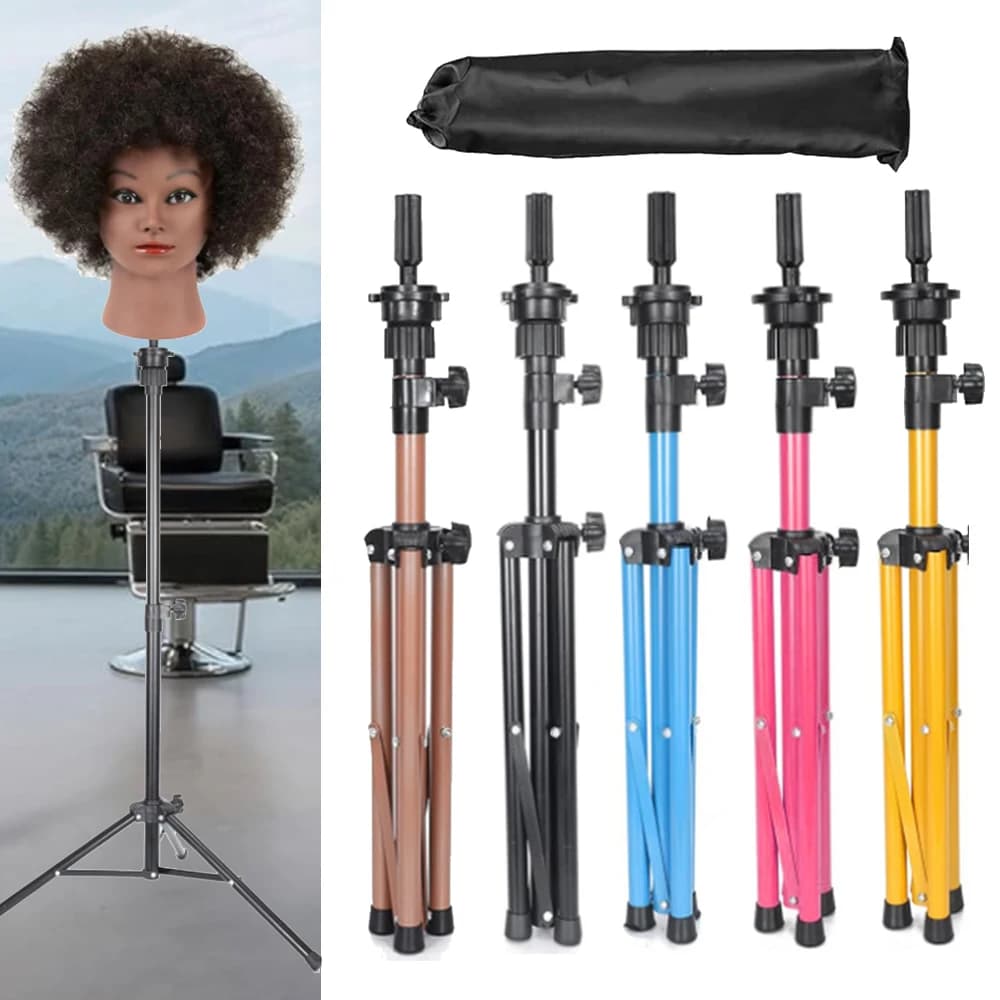 Supporto per Testa di Manichino Versione Estesa 135cm, Supporto Regolabile per Parrucche, Supporto Rinforzato in Metallo per Testa di Manichino, Treppiede per Parrucche