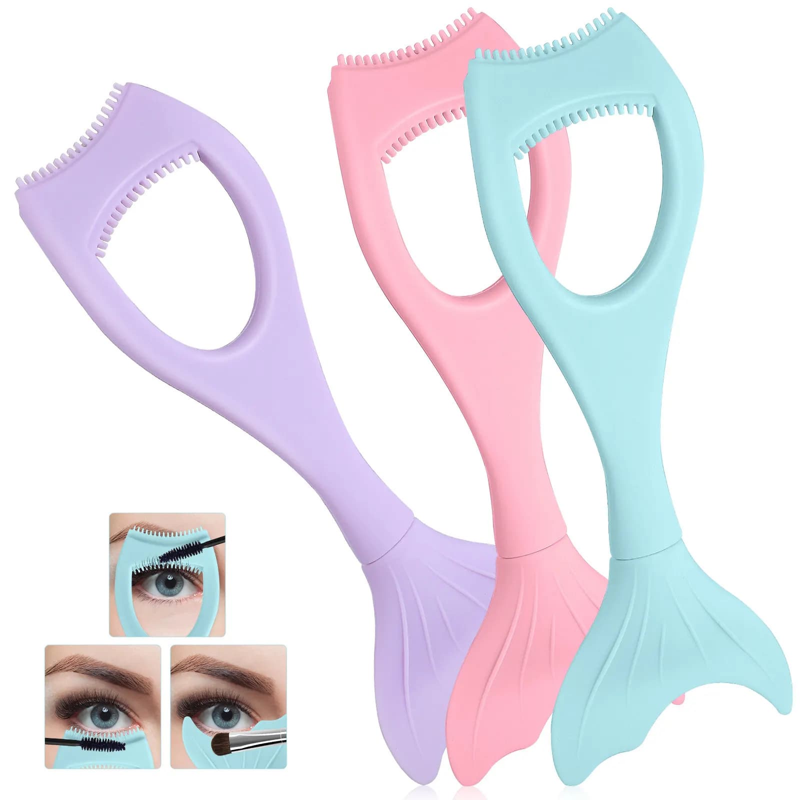 Set of 3 Protectors for Mascara with Design in Siren, Applicator for Ordered Eyeliner and Clean Application, Eyeliner Indicator