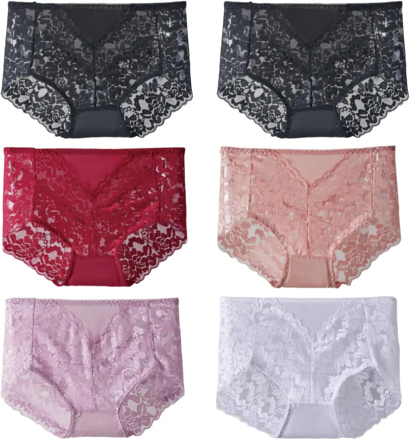 Mutandine sexy a vita alta da donna, taglie forti, slip traspiranti in pizzo, mutandine a vita alta Cheekster Granny