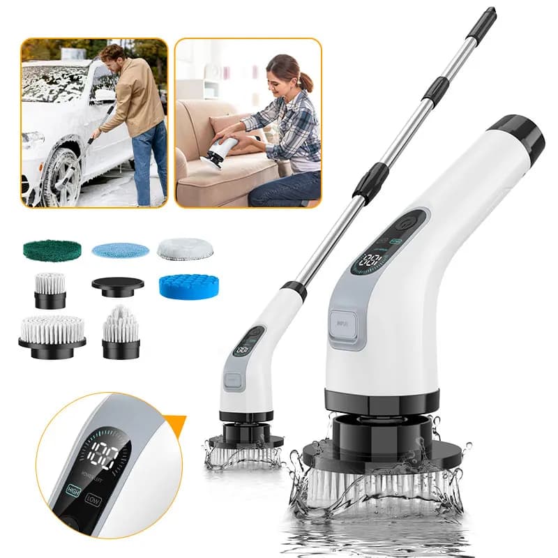 Electric Cleaning Brush Cordless Handheld Shower Scrubber Spin Cleaner Multifunction Cleaner with 7 heads Bathroom Kitchen