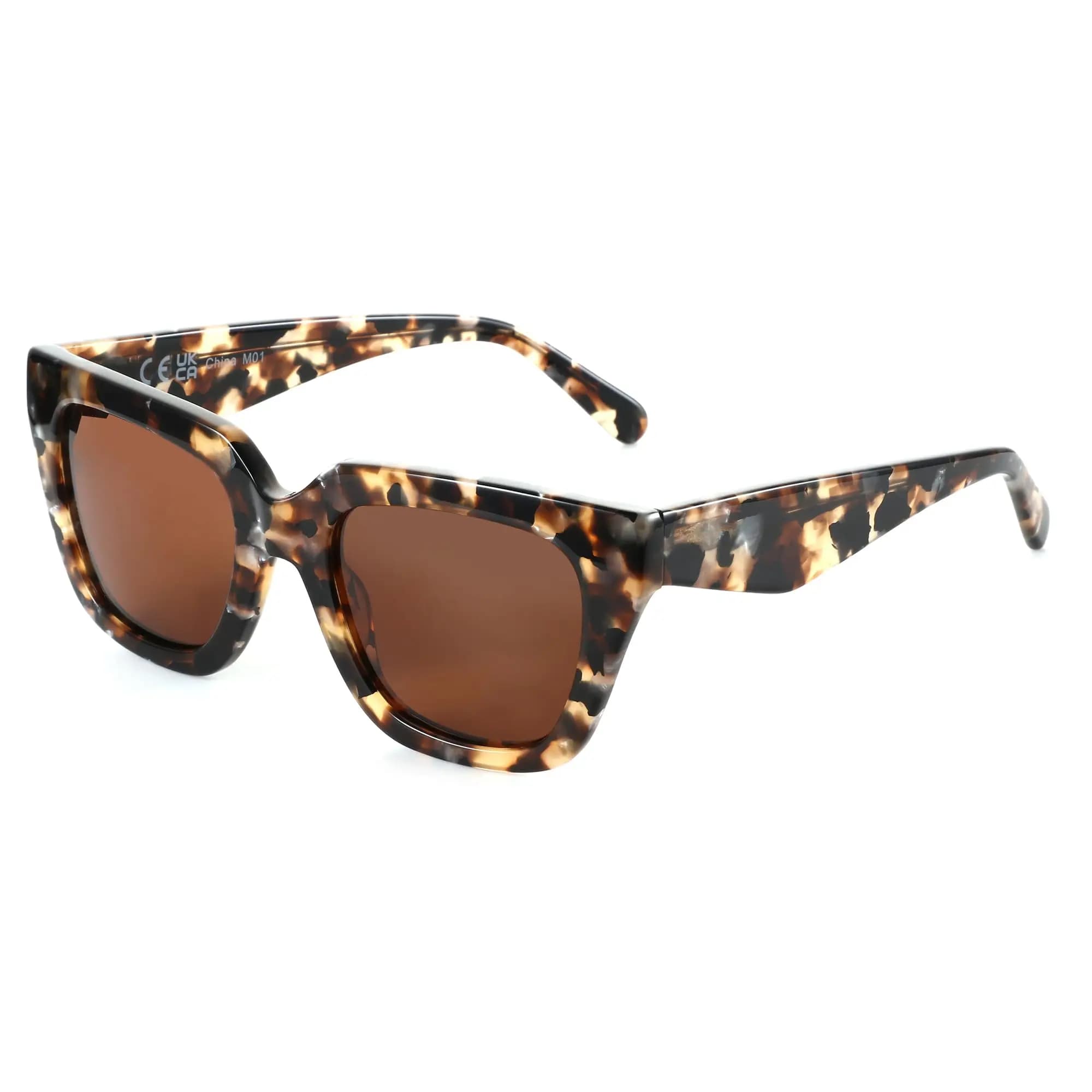 ZENOTTIC Fashionable women's polarized sunglasses: square sunglasses signed - retro shades for holidays with UV400 protection